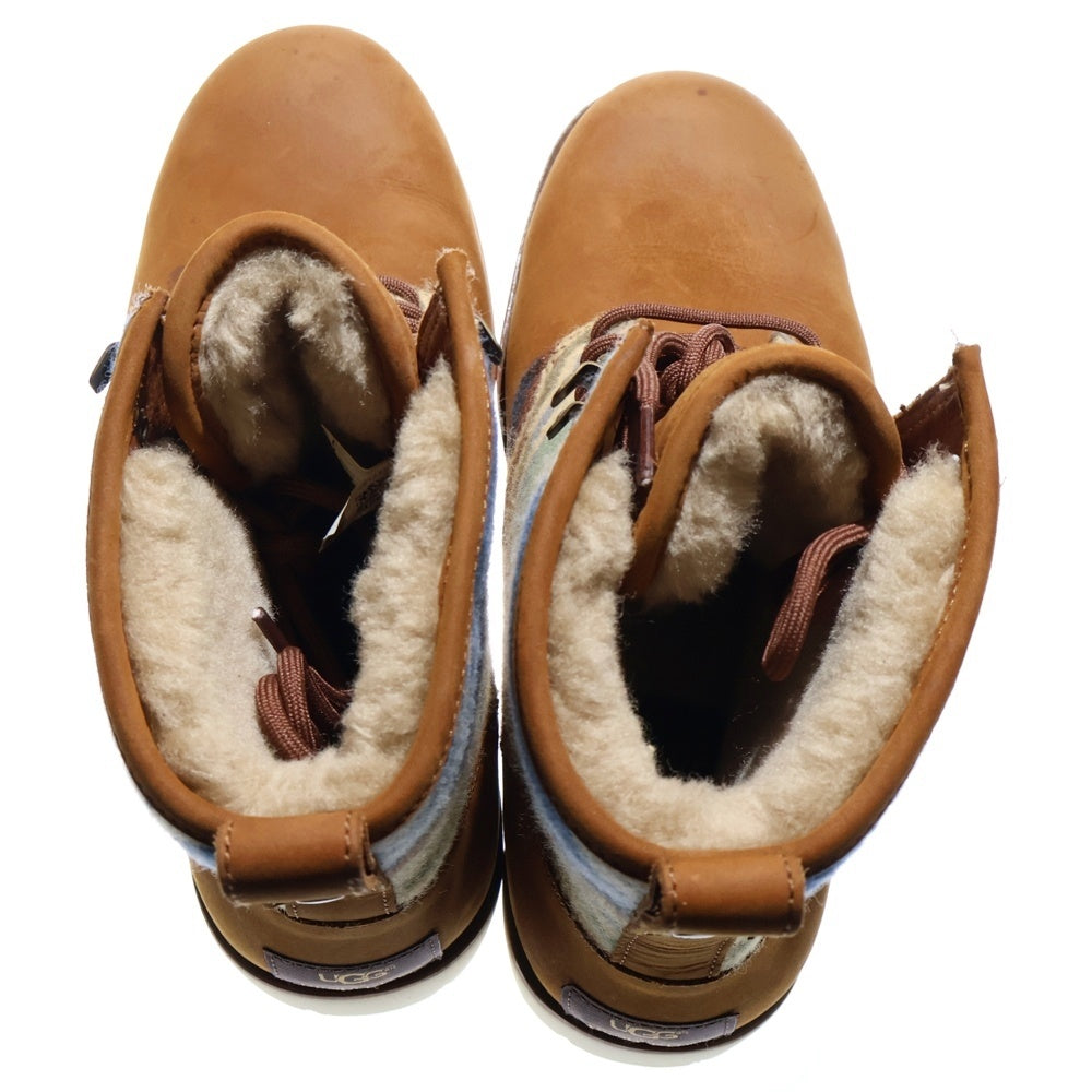 UGG(アグ) × PENDLETON ×ペンドルトン レースアップ ムートンブーツ シューズ ブラウン F19015H
