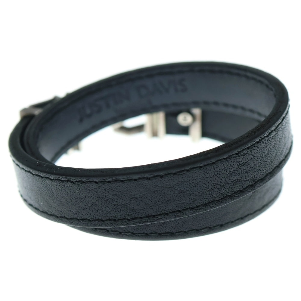 Justin Davis(ジャスティンデイヴィス) CAPRICE LEATHER 2WAY ダブルレザーブレスレット チョーカー シルバー/ブラック