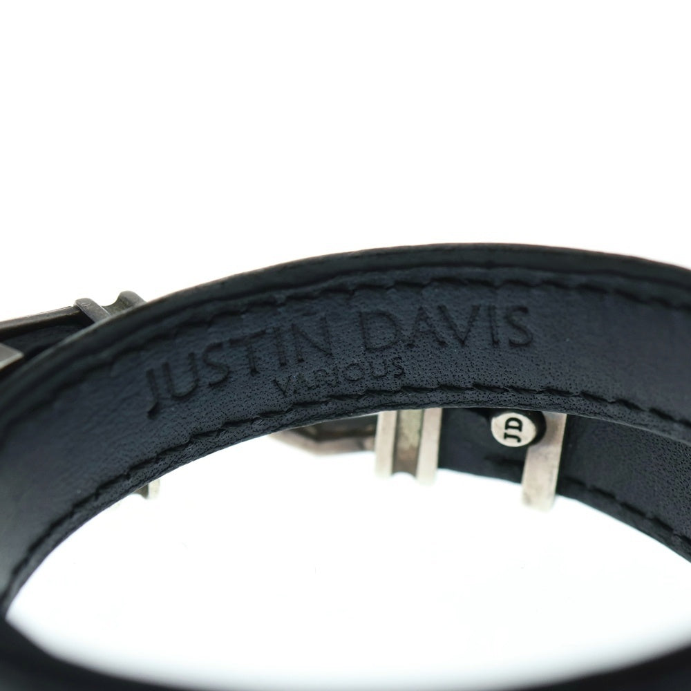 Justin Davis(ジャスティンデイヴィス) CAPRICE LEATHER 2WAY ダブルレザーブレスレット チョーカー シルバー/ブラック