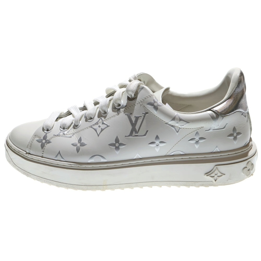 LOUIS VUITTON(ルイヴィトン) タイムアウト ライン レースアップ モノグラム レザースニーカー ホワイト/シルバー NV0251
