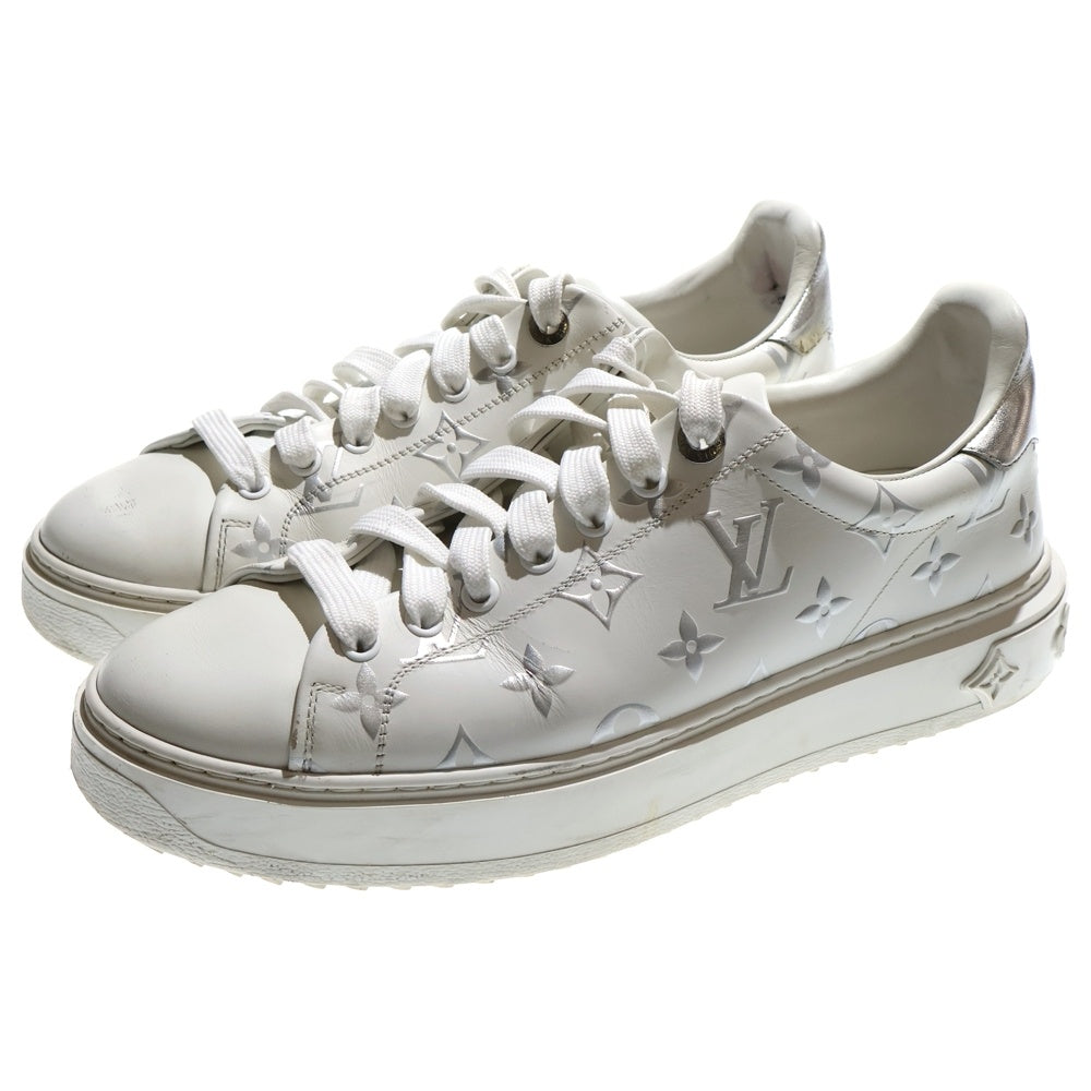 LOUIS VUITTON(ルイヴィトン) タイムアウト ライン レースアップ モノグラム レザースニーカー ホワイト/シルバー NV0251