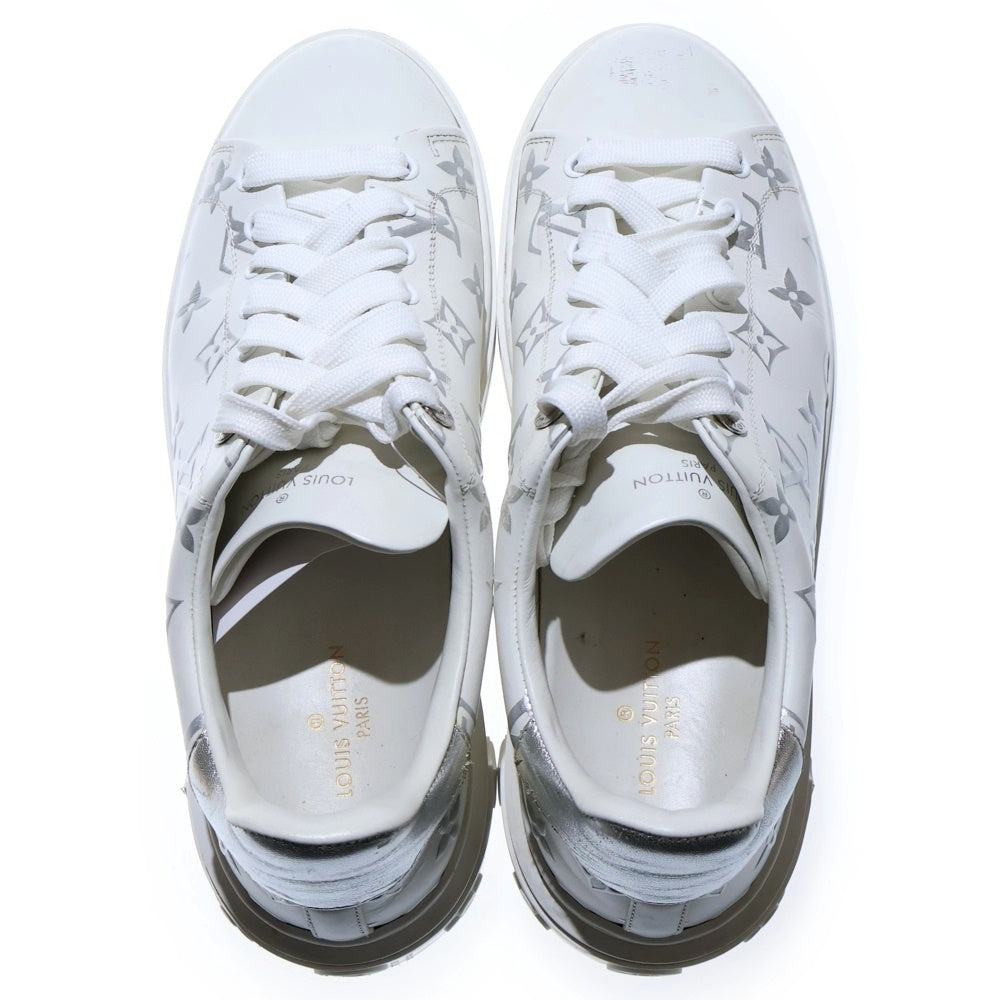 LOUIS VUITTON(ルイヴィトン) タイムアウト ライン レースアップ モノグラム レザースニーカー ホワイト/シルバー NV0251
