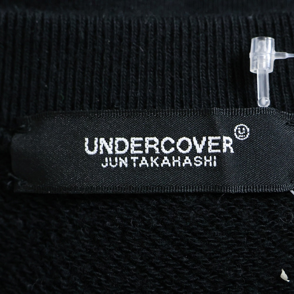 UNDERCOVER(アンダーカバー) 23SS SWEAT ANGEL サテンパッチクルーネックスウェットトレーナー ブラック UC1C9801