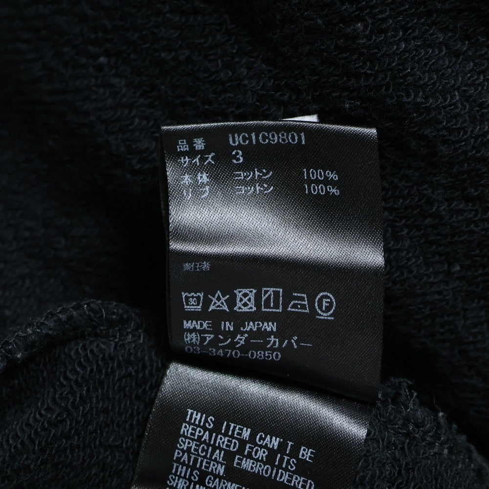 UNDERCOVER(アンダーカバー) 23SS SWEAT ANGEL サテンパッチクルーネックスウェットトレーナー ブラック UC1C9801