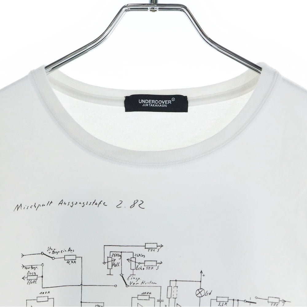 UNDERCOVER(アンダーカバー) 25AW TEE Print_Schaltplan FAUSTバンド アートワーク グラフィック オーバーサイズ Tシャツ ホワイト