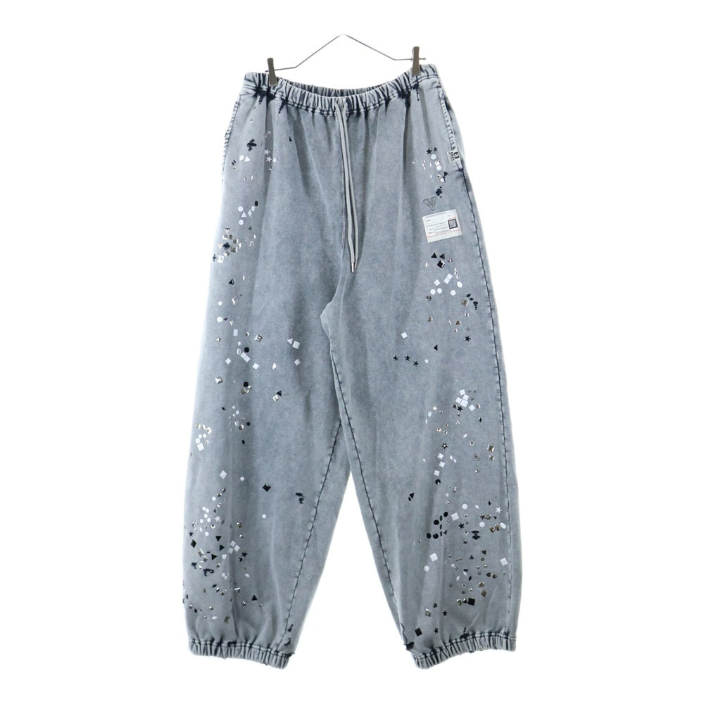 MAISON MIHARAYASUHIRO(メゾンミハラヤスヒロ) 25AW Embellished Bleached Sweat Pants ブリーチ スウェットパンツ スタッズ グレー A15PT563