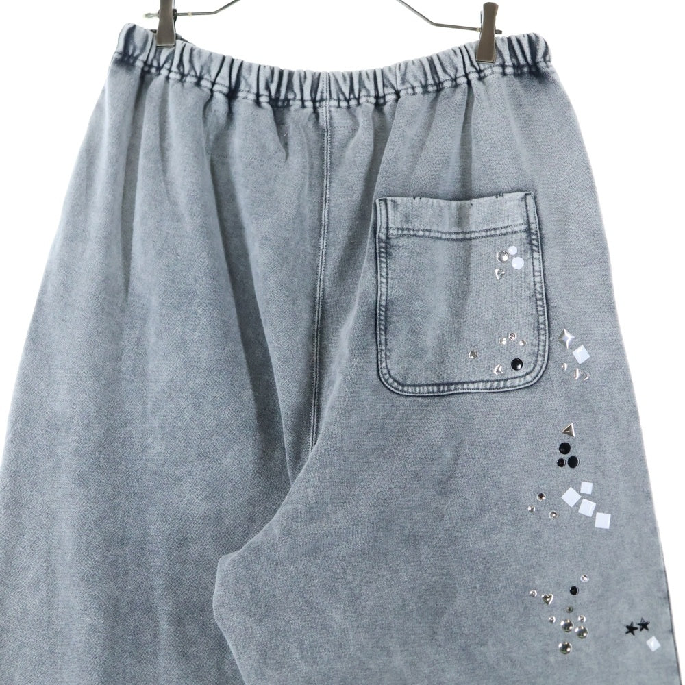 MAISON MIHARAYASUHIRO(メゾンミハラヤスヒロ) 25AW Embellished Bleached Sweat Pants ブリーチ スウェットパンツ スタッズ グレー A15PT563