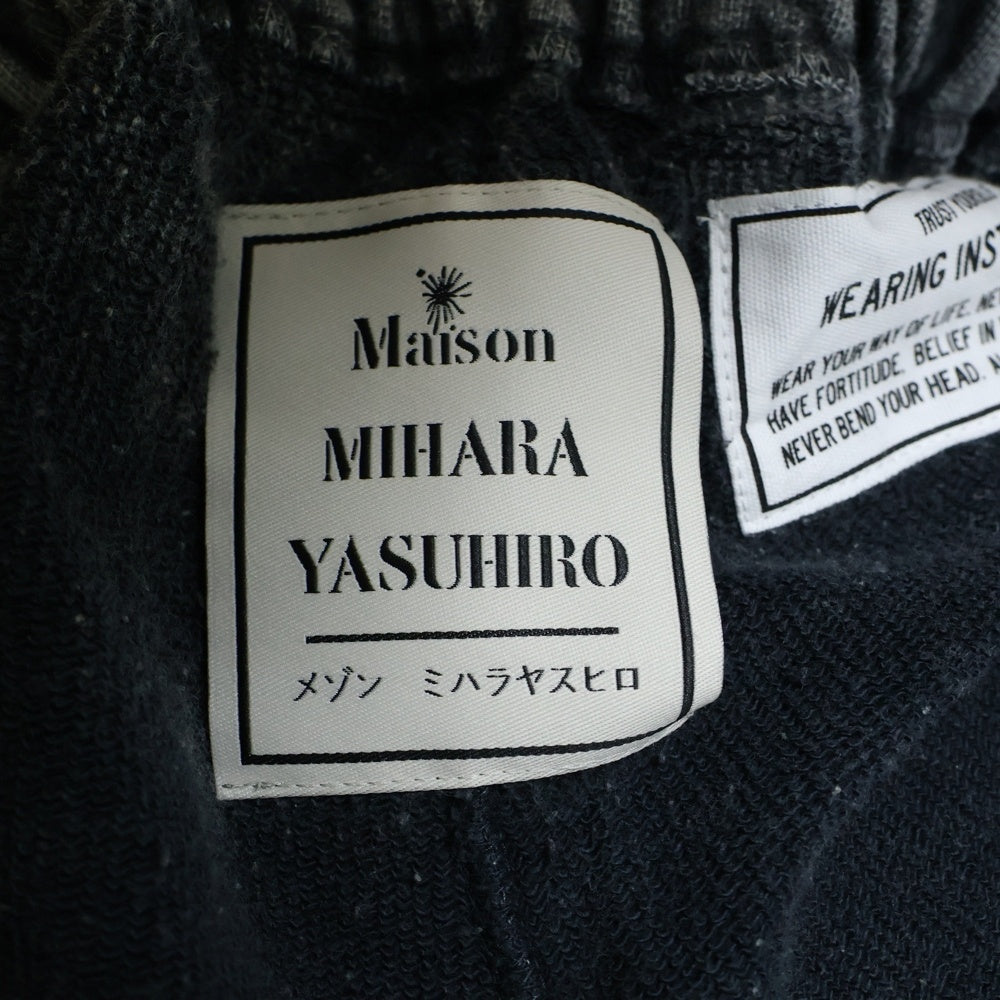 MAISON MIHARAYASUHIRO(メゾンミハラヤスヒロ) 25AW Embellished Bleached Sweat Pants ブリーチ スウェットパンツ スタッズ グレー A15PT563
