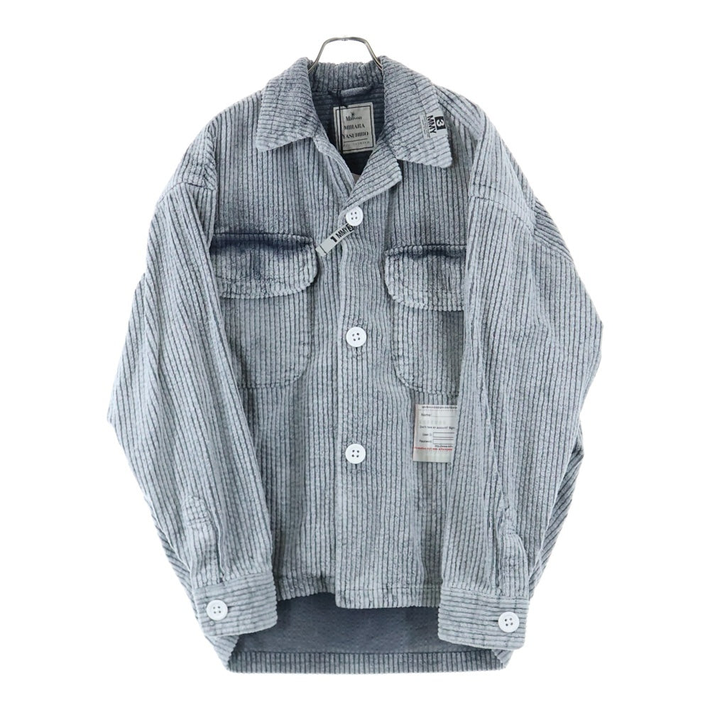 MAISON MIHARAYASUHIRO(メゾンミハラヤスヒロ) 25AW Amateur Sewn Like Corduroy Shirt ブリーチ コーデュロイシャツ 長袖シャツ グレー B15SH171
