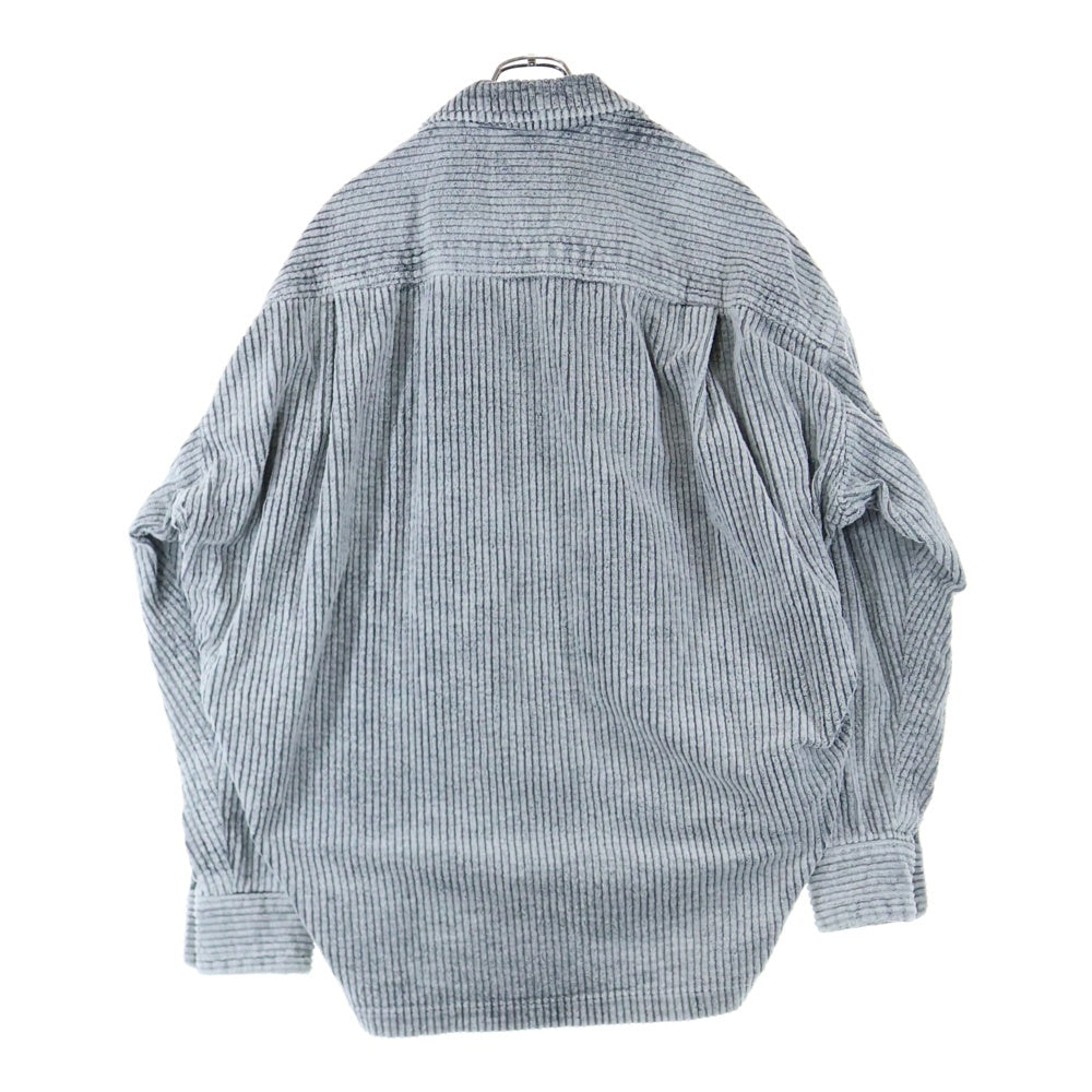 MAISON MIHARAYASUHIRO(メゾンミハラヤスヒロ) 25AW Amateur Sewn Like Corduroy Shirt ブリーチ コーデュロイシャツ 長袖シャツ グレー B15SH171
