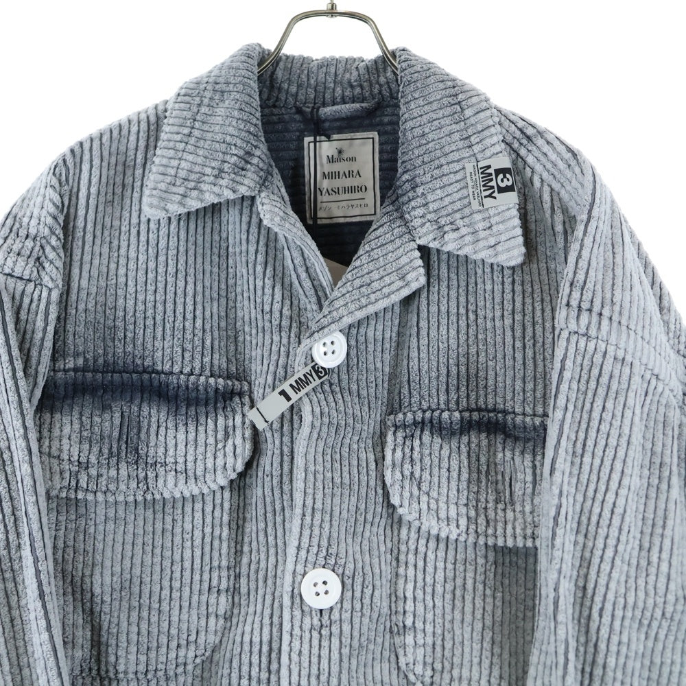 MAISON MIHARAYASUHIRO(メゾンミハラヤスヒロ) 25AW Amateur Sewn Like Corduroy Shirt ブリーチ コーデュロイシャツ 長袖シャツ グレー B15SH171