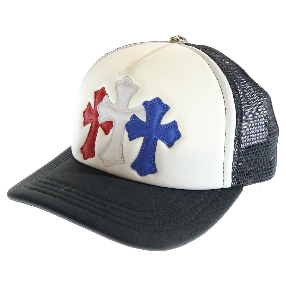 CHROME HEARTS(クロムハーツ) TRUCKER CAP 3セメタリーレザークロスパッチ メッシュキャップ 帽子 マルチ