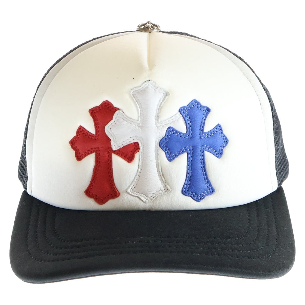 CHROME HEARTS(クロムハーツ) TRUCKER CAP 3セメタリーレザークロスパッチ メッシュキャップ 帽子 マルチ