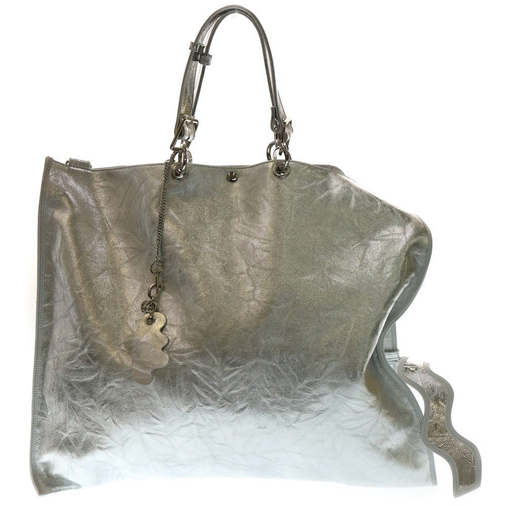 NO BRAND(ノーブランド) nori enomoto ノリ エノモト samedi soir 変形2WAYレザーショルダーバッグ ハンドバッグ シルバー