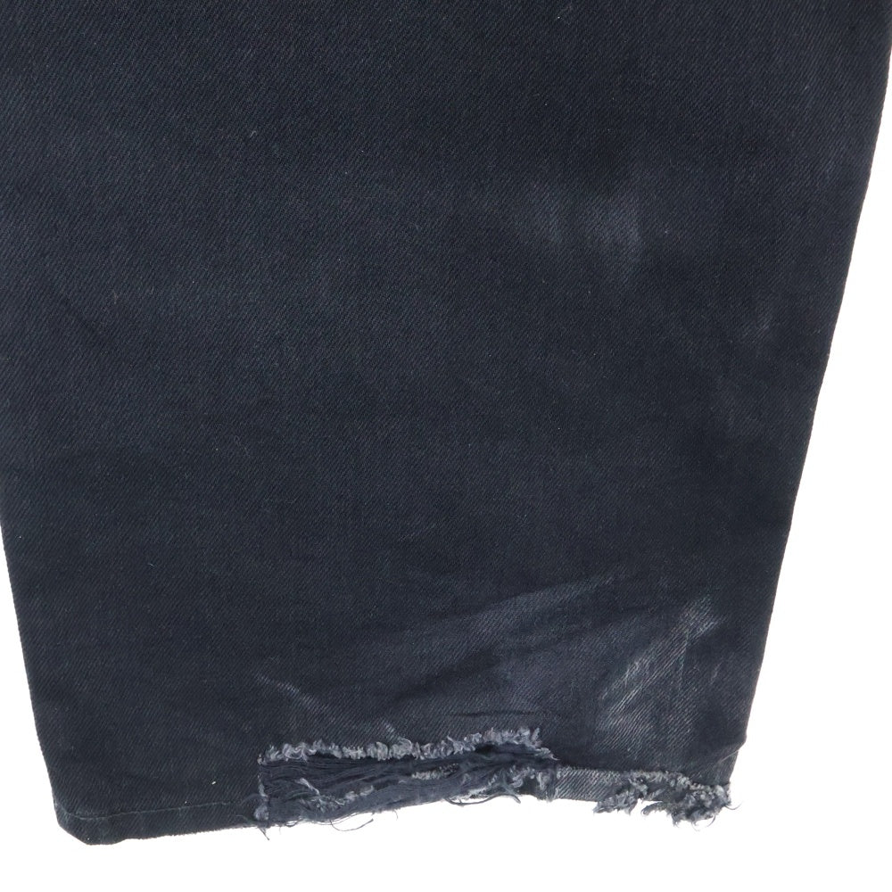 BALENCIAGA(バレンシアガ) 22SS ダメージ加工 バギーデニムパンツ ブラック 675230
