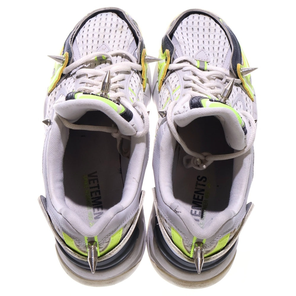 VETEMENTS(ヴェトモン) ×Reebok 20SS spike runner 400 スパイクランナー スタッズ装飾 ローカットスニーカー グリーン/グレー DV8220