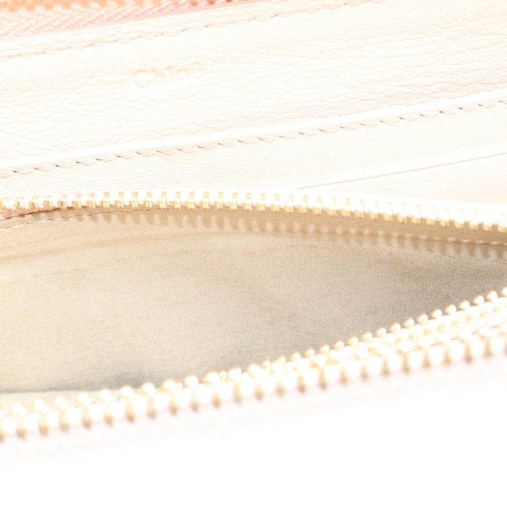 Chloe(クロエ) リリィ メタルリボン ラウンドジップ ロングウォレット 長財布 レディース ピンクベージュ