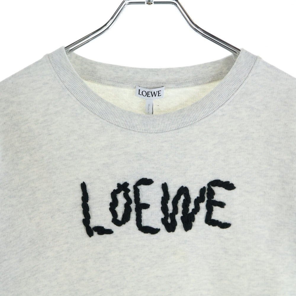 LOEWE(ロエベ) ロゴエンブロイダリー クルーネック 長袖スウェットトレーナー グレー H526Y24J14