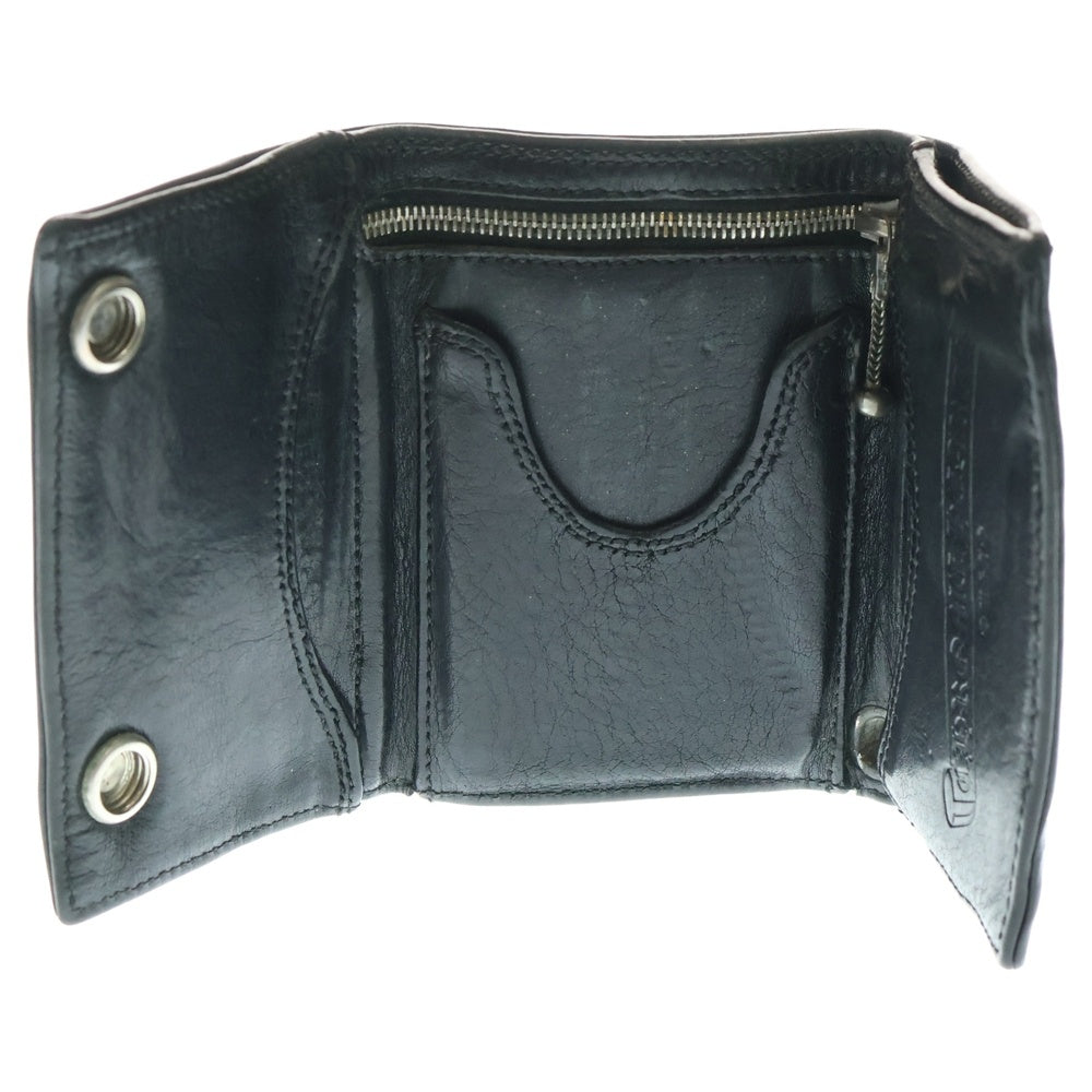 CHROME HEARTS(クロムハーツ) 3FOLD 3フォールド スターボタン レザーウォレット 財布 ブラック BCA364