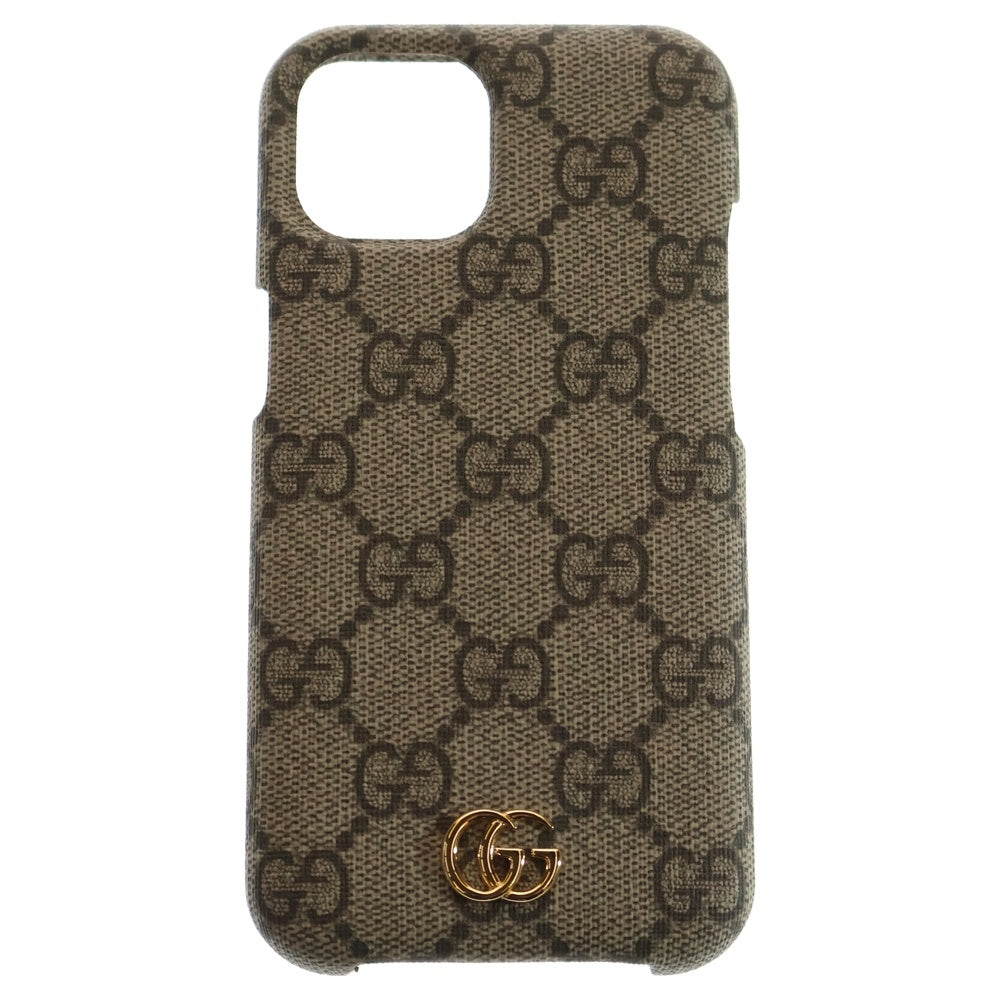 GUCCI(グッチ) GGスプリーム iPhone15 アイフォンケース ブラウン 763787