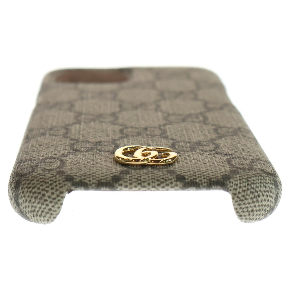 GUCCI(グッチ) GGスプリーム iPhone15 アイフォンケース ブラウン 763787