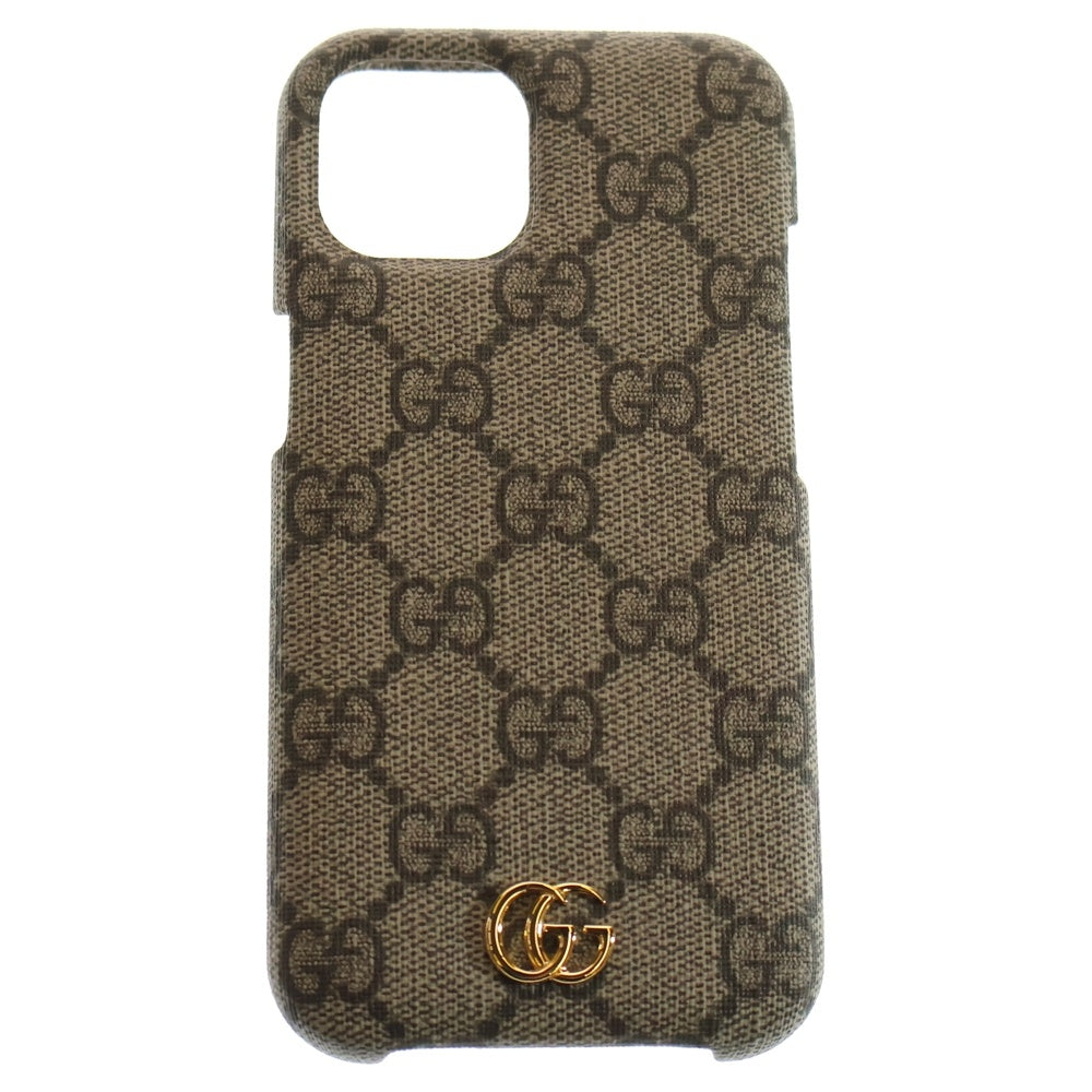 GUCCI(グッチ) GGスプリーム iPhone15 アイフォンケース ブラウン 763787