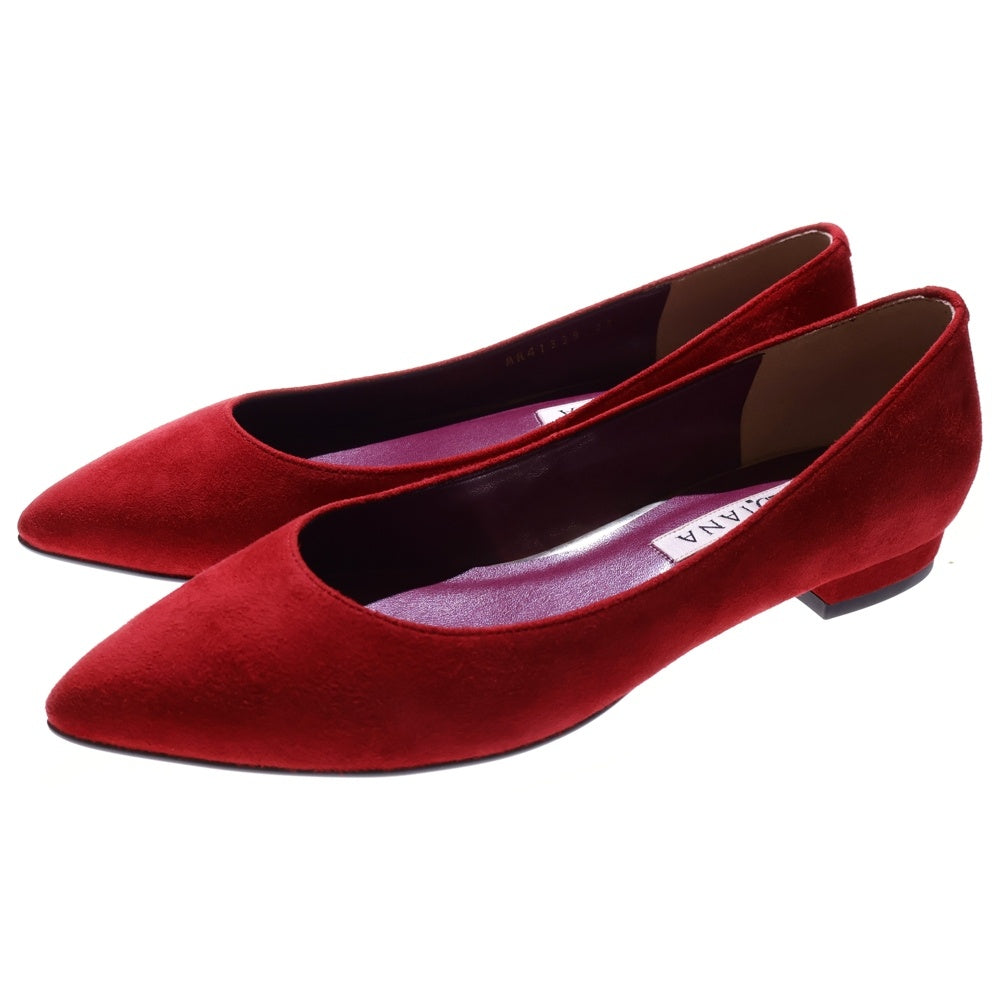 DIANA(ダイアナ) スエード フラットパンプス シューズ レッド レディース