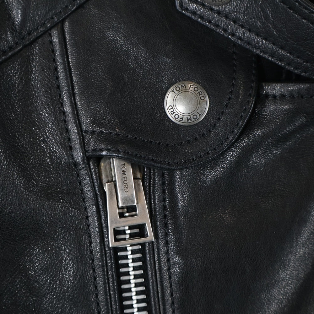 TOM FORD(トムフォード) LETHER BIKER JACKET レザージャケット ライダースジャケット 羊革 BY410 TFL624