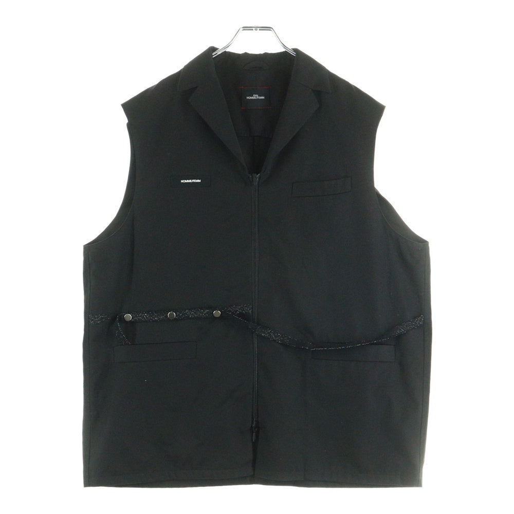 SYU.HOMME/FEMM(シュウ オム フェム) 20SS ラメベルト ジップアップベスト ブラック H20ss-10