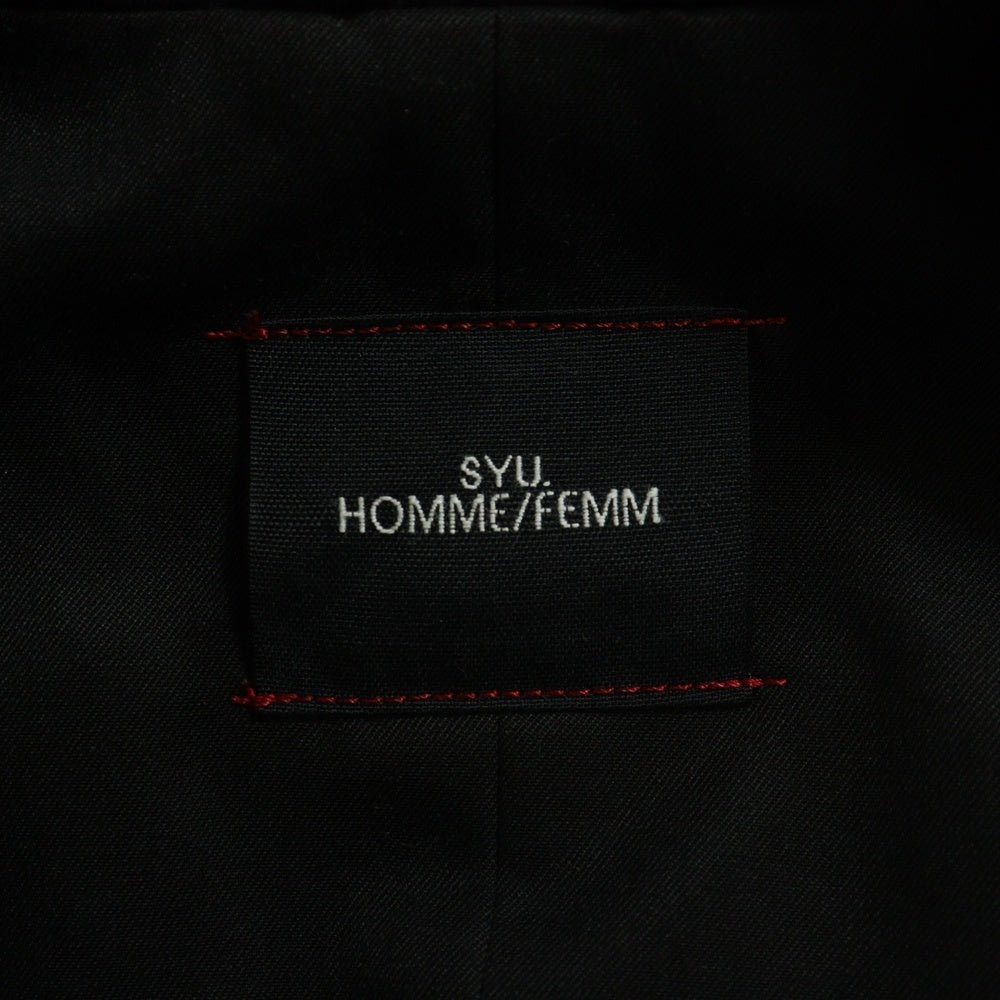 SYU.HOMME/FEMM(シュウ オム フェム) 20SS ラメベルト ジップアップベスト ブラック H20ss-10