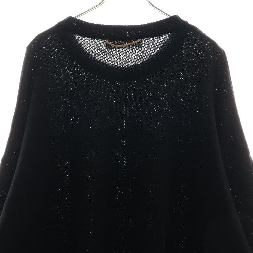 NEON SIGN(ネオンサイン) フロントデザイン クルーネックニット セーター ブラック N1470