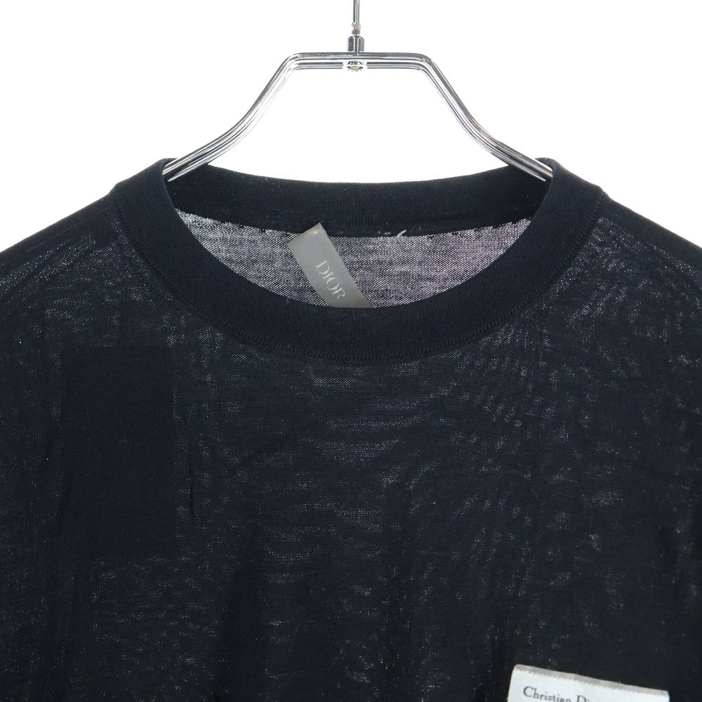 DIOR(ディオール) 19AW ビジターパッチ クルーネック ニットセーター ブラック 923M649AT938