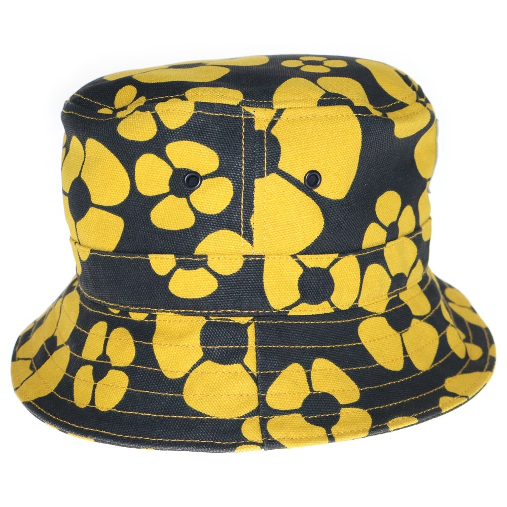 MARNI(マルニ) × CARHARTT ×カーハート フラワー総柄 バケットハット 帽子 イエロー/ブラック