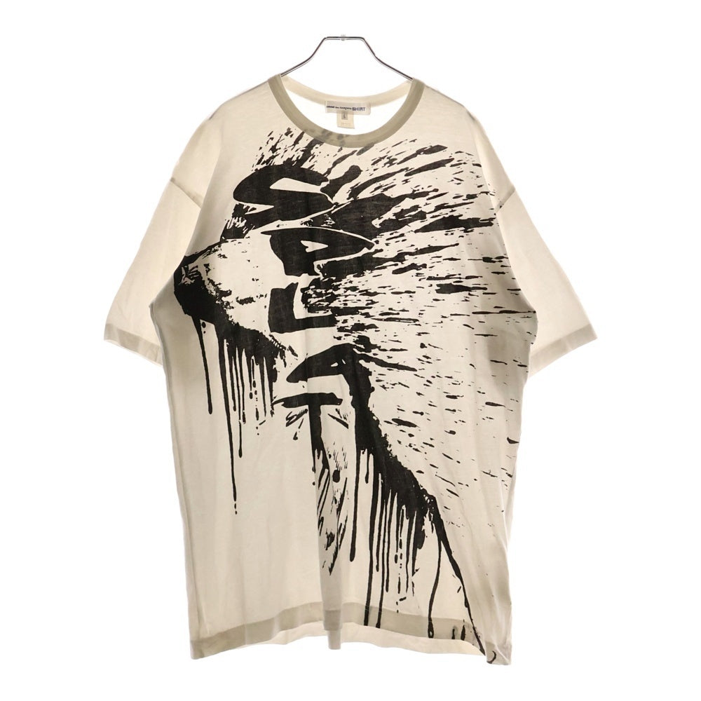COMME des GARCONS SHIRT(コムデギャルソンシャツ) フロントプリント 半袖Tシャツ カットソー ホワイト FI-T006