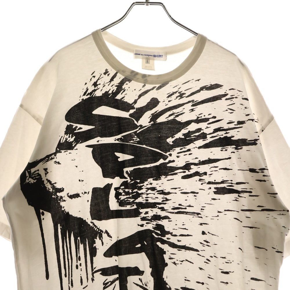 COMME des GARCONS SHIRT(コムデギャルソンシャツ) フロントプリント 半袖Tシャツ カットソー ホワイト FI-T006