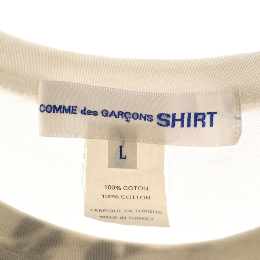 COMME des GARCONS SHIRT(コムデギャルソンシャツ) フロントプリント 半袖Tシャツ カットソー ホワイト FI-T006