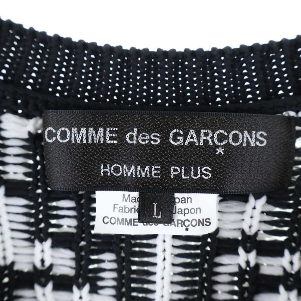 COMME des GARCONS HOMME PLUS(コムデギャルソンオムプリュス) 21AW GEOMETRIC PATTERN CREW NECK JUMPER 総柄デザイン クルーネックニット セーター ブラック/ホワイト PH-N012