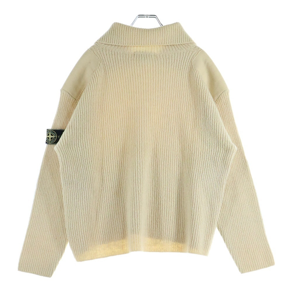 STONE ISLAND(ストーンアイランド) 90S グリーンエッジロゴワッペン タートルネックニット セーター アイボリー 21155F54