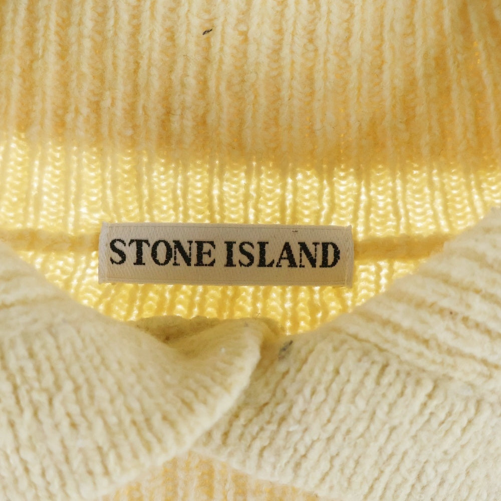 STONE ISLAND(ストーンアイランド) 90S グリーンエッジロゴワッペン タートルネックニット セーター アイボリー 21155F54