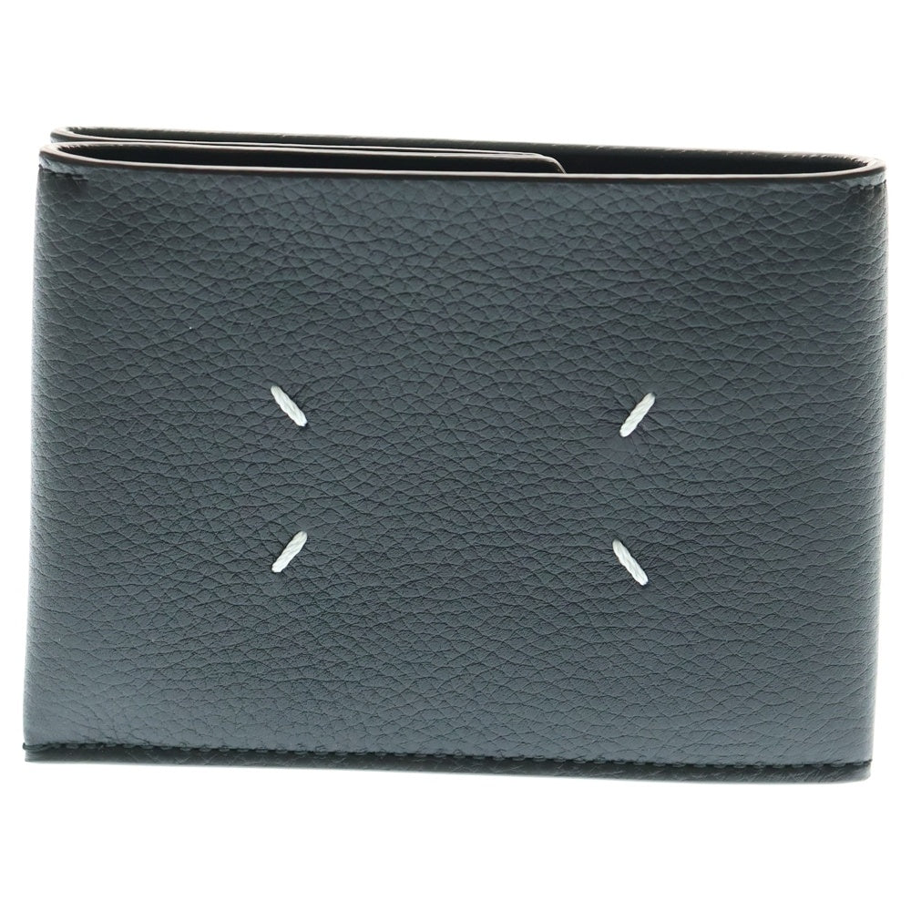 Maison Margiela 1(メゾンマルジェラ) 25AW WALLET 2 MEDIUM 4ステッチ レザーカードケース ウォレット ブラック SA2UI0008