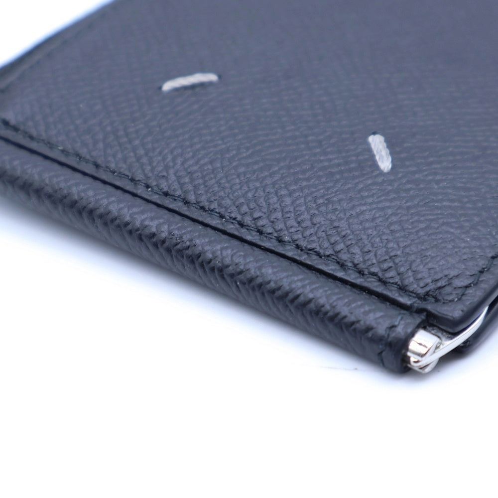 Maison Margiela 0(メゾンマルジェラ) 二つ折り財布 レザーミニクリップウォレット 4ステッチカードケース ブラック SA1UI0018 P4745