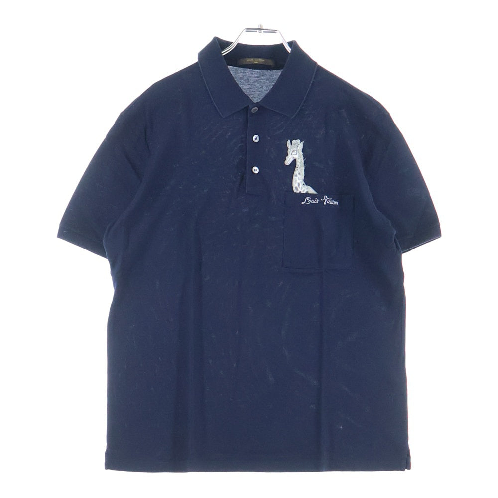 LOUIS VUITTON(ルイヴィトン) 17SS ×CHAPMAN BROTHER チャップマンブラザーズ アニマル刺繍 半袖ポロシャツ ネイビー RM171M JEA HBY36W