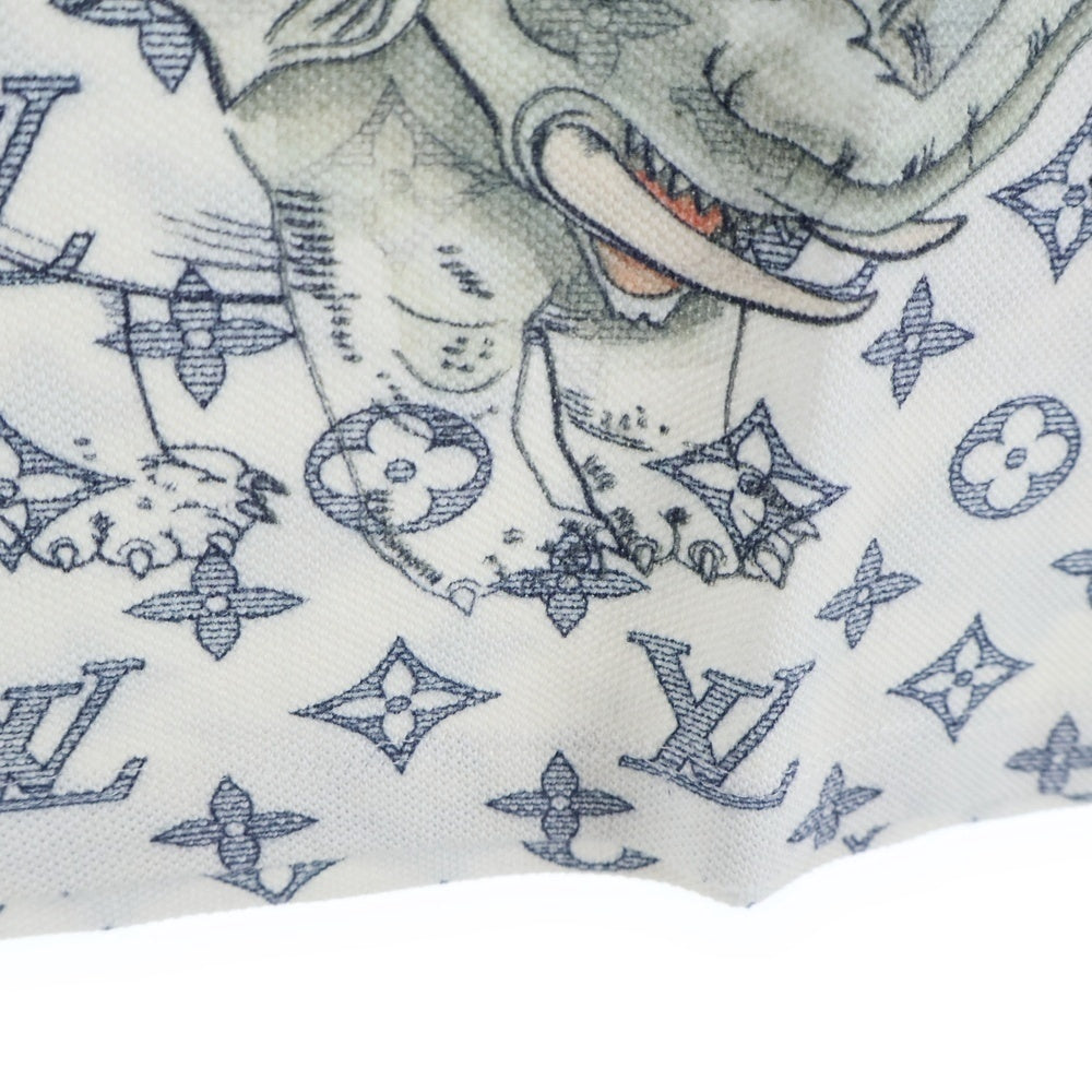 LOUIS VUITTON(ルイヴィトン) ×CHAPMAN BROTHER チャップマンブラザーズ モノグラム アニマルプリント 半袖ポロシャツ カットソー ホワイト HAY80WC0G