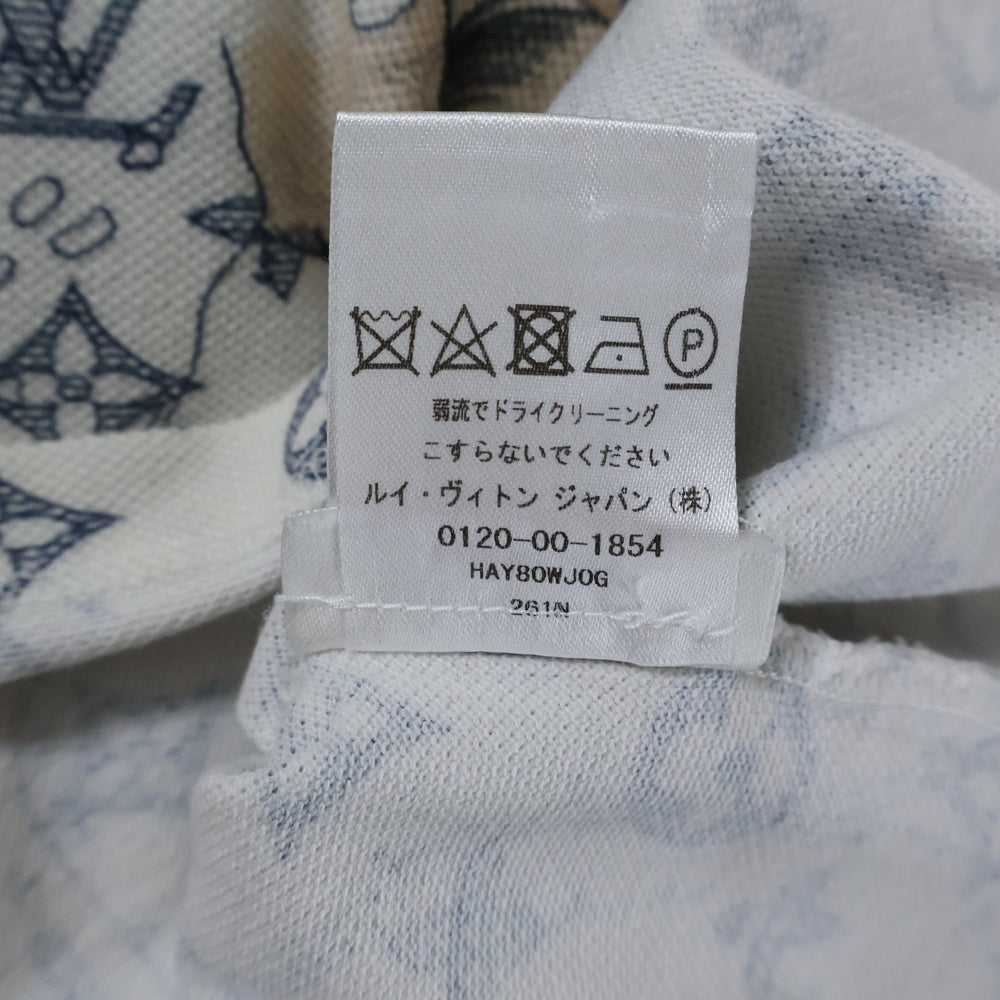 LOUIS VUITTON(ルイヴィトン) ×CHAPMAN BROTHER チャップマンブラザーズ モノグラム アニマルプリント 半袖ポロシャツ カットソー ホワイト HAY80WC0G