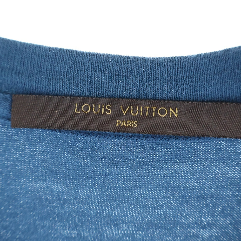 LOUIS VUITTON(ルイヴィトン) 14AW ベロア クルーネック半袖Tシャツ カットソー ネイビー RM142 H6Y62WJUS