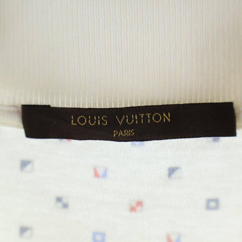 LOUIS VUITTON(ルイヴィトン) アメリカズカップ 総柄デザイン 半袖ポロシャツ カットソー ホワイト H9Y68WJIG