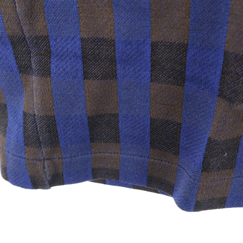 LOUIS VUITTON(ルイヴィトン) ロゴ刺繍 チェック柄 半袖Tシャツ カットソー ブルー/ブラウン RM142M H6Y06WJR1