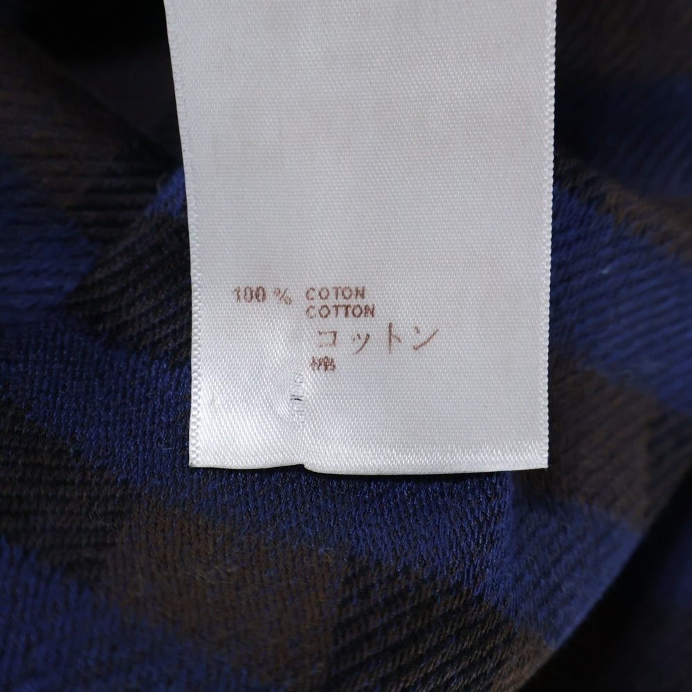 LOUIS VUITTON(ルイヴィトン) ロゴ刺繍 チェック柄 半袖Tシャツ カットソー ブルー/ブラウン RM142M H6Y06WJR1