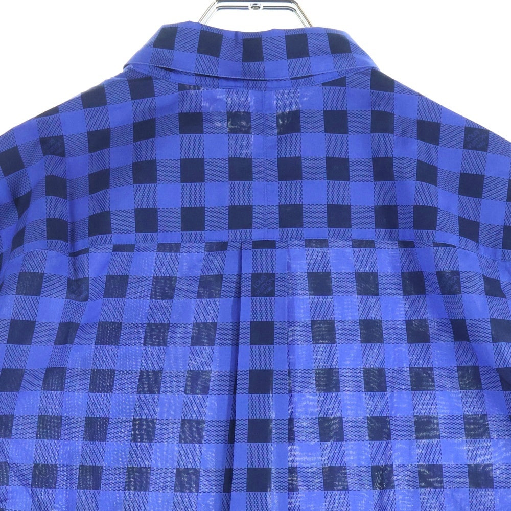 LOUIS VUITTON(ルイヴィトン) 13SS ダミエ 半袖シャツ ブルー RM131M H3SH35BPZ