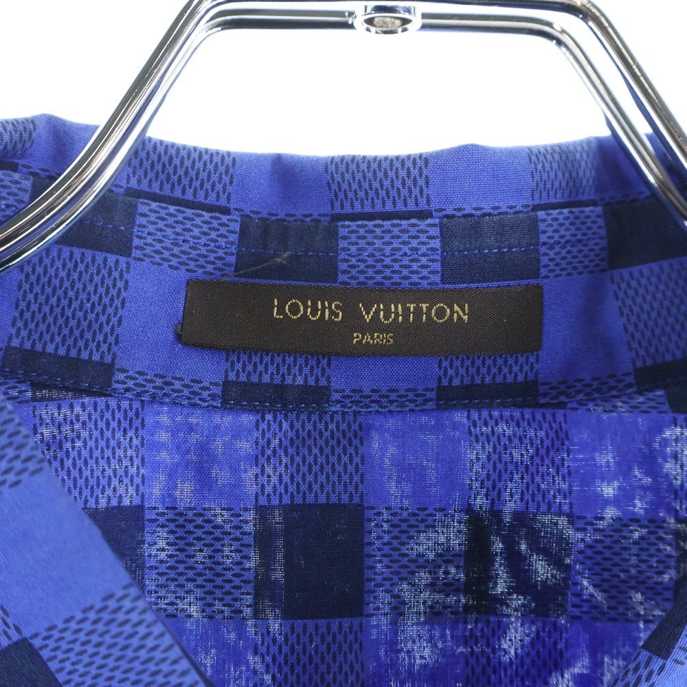 LOUIS VUITTON(ルイヴィトン) 13SS ダミエ 半袖シャツ ブルー RM131M H3SH35BPZ